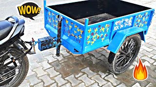 How to make motorcycle trolley | home made bike trolley | two wheeler motorbike trolly