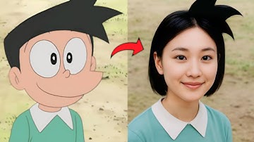 Doraemon all characters in real life #cartoon #doraemon #viralvideo #trending
