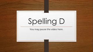 Spelling D - Guided Spelling Exercises for Kids