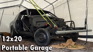 Putting My Project Race Car in a 12x20 Portable Garage