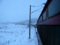 Locomotive BDZ 45 172 with freight train in the snow - Batanovci - Razmenna