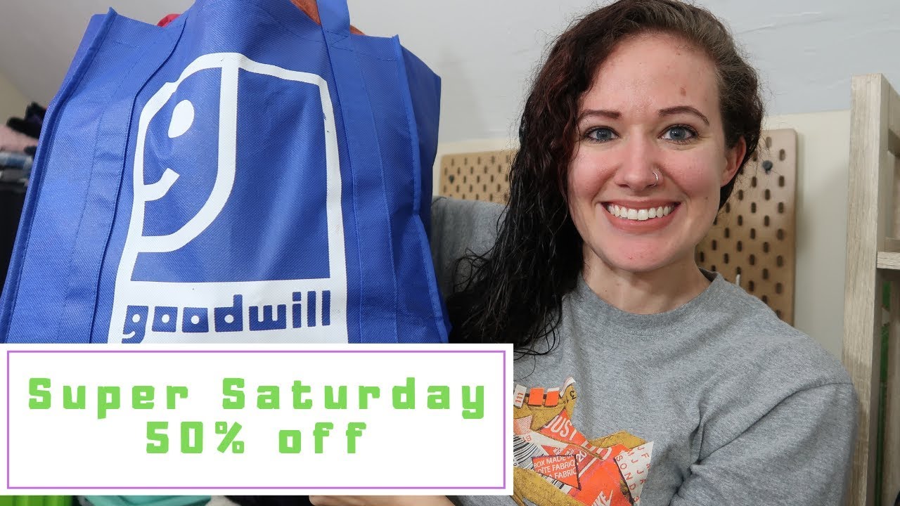 super-saturday-everything-is-50-off-sale-goodwill-thrift-haul-to