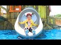 BORAM BERMAIN GELOMBANG AIR DI KOLAM RENANG Kids Playing Water and Slide