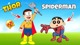 Shinchan And Nobita Became SuperHero | Shinchan And Nobita Game | Funny Game | screenshot 2