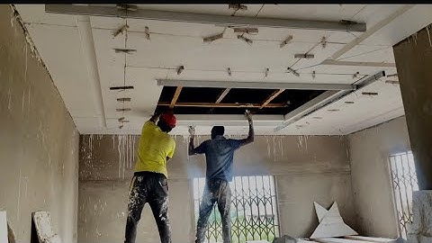 POP ceiling work ongoing at my Techiman Project-The Togo guys are doing very well-Building in Ghana