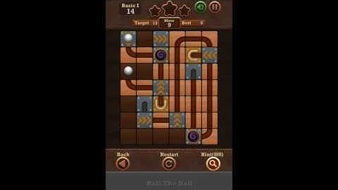 Roll The Ball Slide Puzzle 2 - Moves Basic I Level 14 Walkthrough