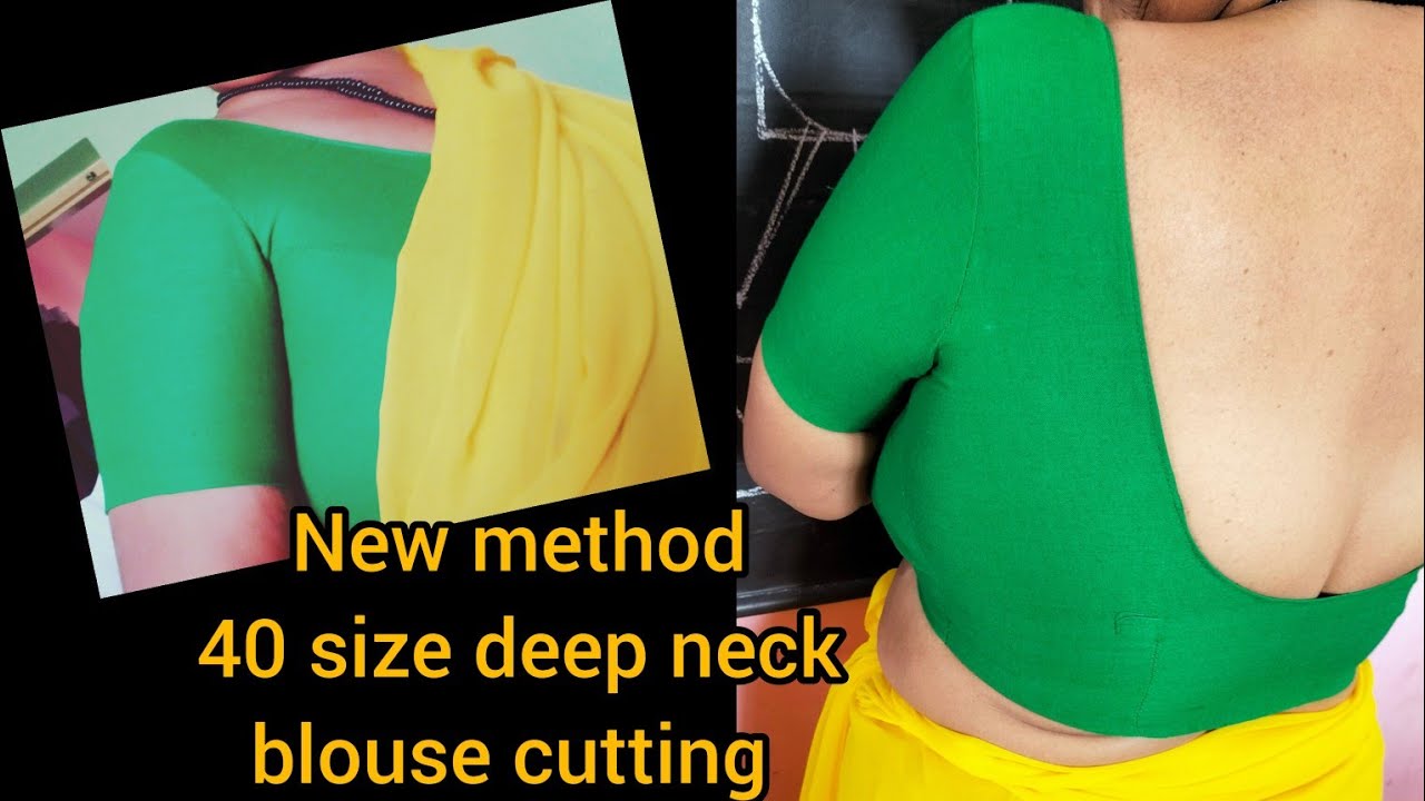40 size deep neck blouse cutting ಕನ್ನಡದಲ್ಲಿ