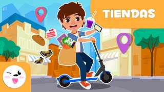 Las TIENDAS para niños - De compras por la ciudad - Vocabulario para niños