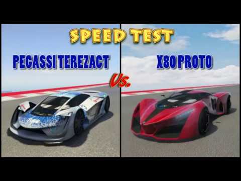 Pegassi Tezeract Vs X80 Proto Speed Test Drag Race Gta 5 Online Youtube