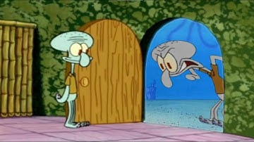 Squidward Trying to get Pizza from Squidward Door Edition