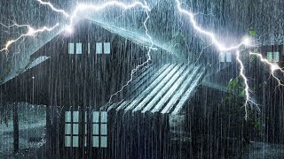 Deep Sleep & Relaxation with Torrential Rain on Metal Roof & Massive Thunder at Night | White Noise