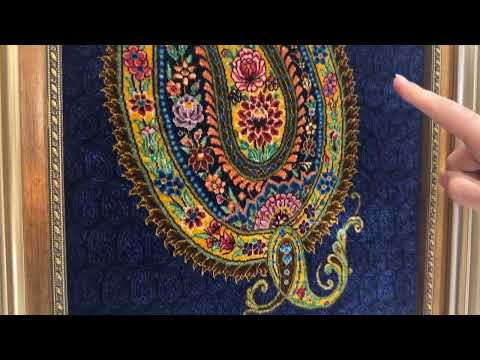 تابلو فرش دستباف ابریشم ترمه استاد احمدی سایت فرش ایران