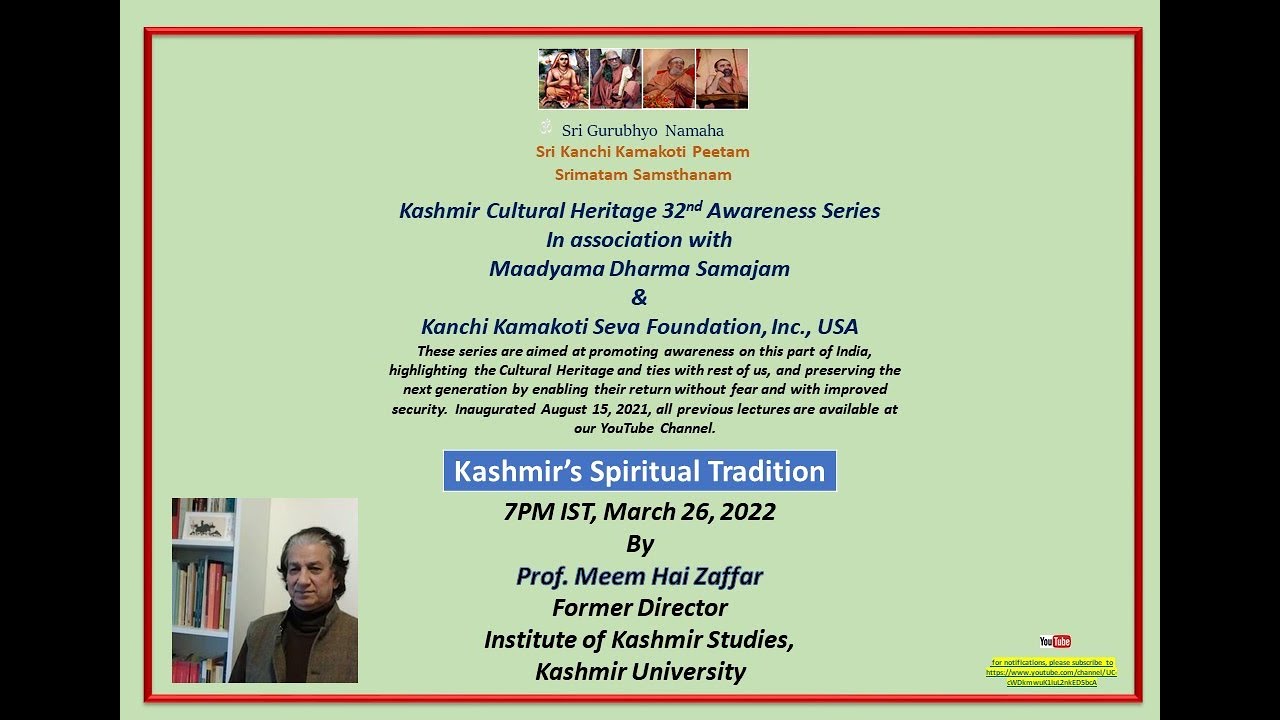 Kashmir's Spiritual Tradition - Kashmir Cultural Heritage Awareness Series 32