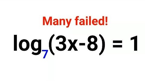 log(7)(3x-8) = 1. Many failed to find x. Can you solve this quantitative aptitude question?