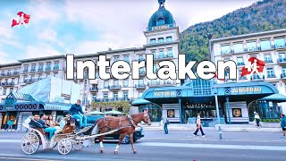 Intelaken the heart of Swiss Alps, most beautiful City Switzerland Walking Tour 🇨🇭