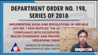 REPUPLIC ACT 11058 |DEPARTMENT ORDER NO. 198 SERIES OF 2018 | SAFETY TUTORIALS