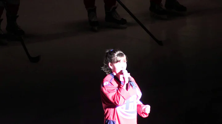 Maria Pickering 10yo sings Oh Canada @ Hockey Game