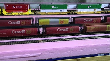 Custom Weathered 34 Car Cabadian Grain Train