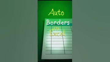 Excel Auto Border Trick 🖊 | Automatically Add Borders in Excel Like a Pro