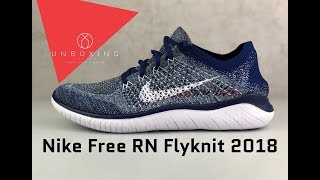 Nike Free Run Flyknit 2018 ‘Blue void/white blue-tint’ | UNBOXING & ON FEET | running shoes | 2019