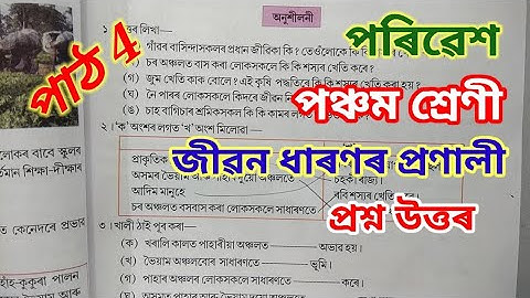 জীৱন ধাৰণৰ প্ৰণালী, পৰিৱেশ, পঞ্চম শ্ৰেণী ( jibon dharonor pronali) class 5 EVS lesson 4, scert Assam