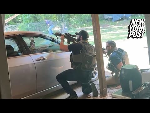 Terrifying moment shootout breaks out, leaving 4 law enforcement officers dead near Charlotte: video