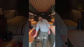 DIY Van Custom Desk and Shelves! Modern Studio in a Van!! Full video on the channel! 🤙🏼