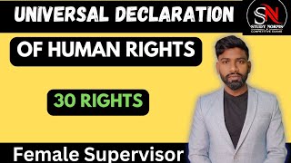 UNIVERSAL DECLARATION OF HUMAN RIGHTS FOR FEMALE SUPERVISOR JKSSB | SPECIALIZATION BY REMO SIR