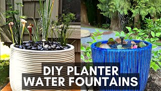 DIY Planter Water Fountain with Pond Plants