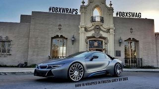 Project BMW i8 Wrapped in 3M Satin Dark Grey Metallic AKA Frozen Grey by DBX!