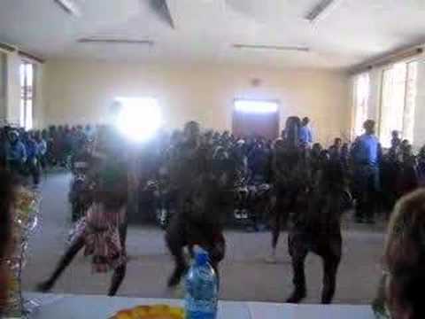 Deaf children in Oshakati dancing for the Iceida delegation. These children are in deaf school which Iceida is supporting. Oshakati is situation in north of Namibia