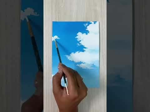 Beautiful Nature painting on canvas board #shorts