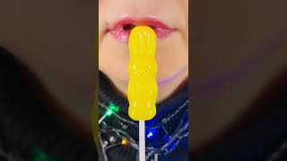 asmr THREE CHRISTMAS BUNNY LOLLIPOPS eating sounds mukbang food eating lollipop