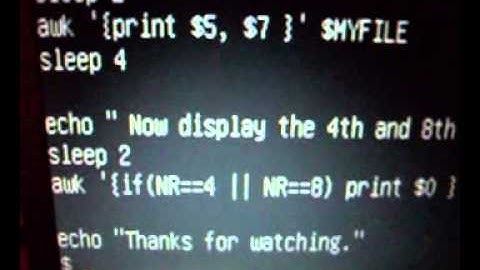 Linux/ Unix using Awk