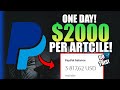 Get Paid $2K In One Day (USE THIS WEIRD ARTICLE TRICK)