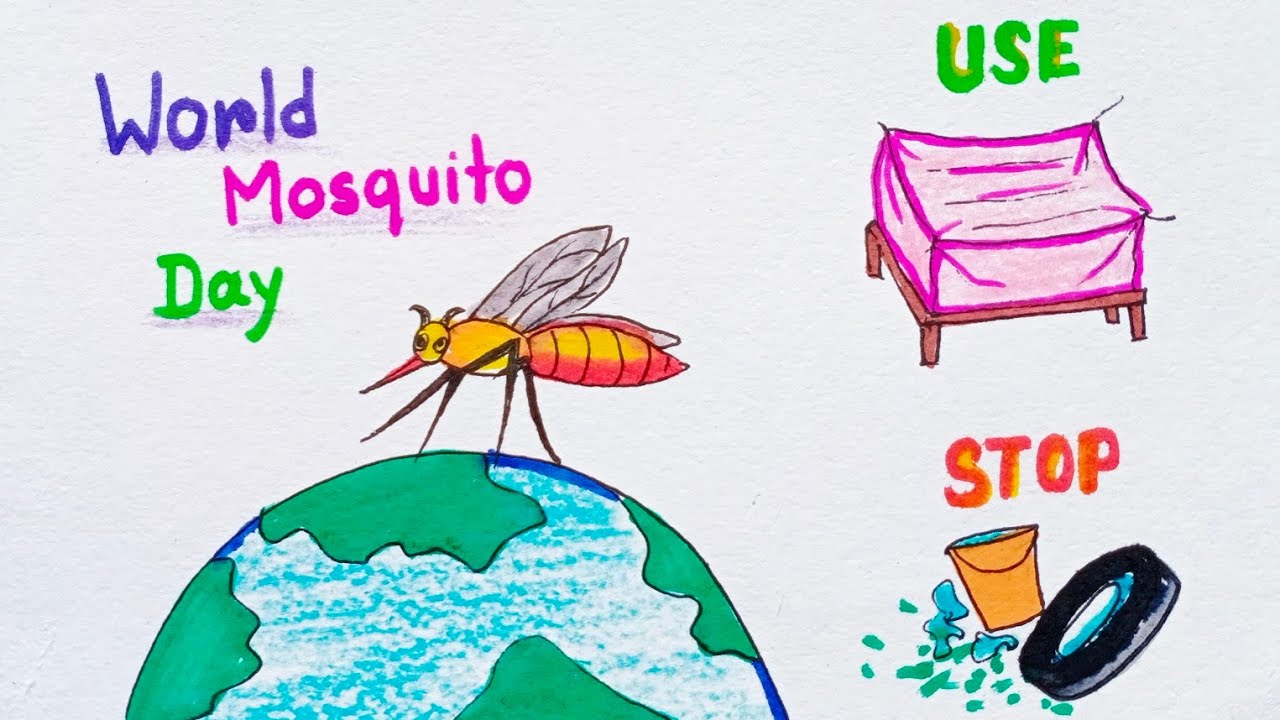 World Malaria Day Poster Drawing easy| How to prevent Malaria Disease  Drawing|Mosquito Day Drawing - YouTube