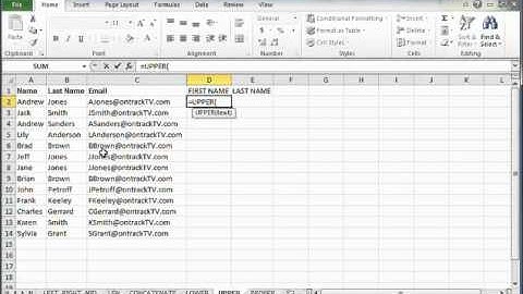 How to Use UPPER Function in Excel 2010 -OnTrackTV