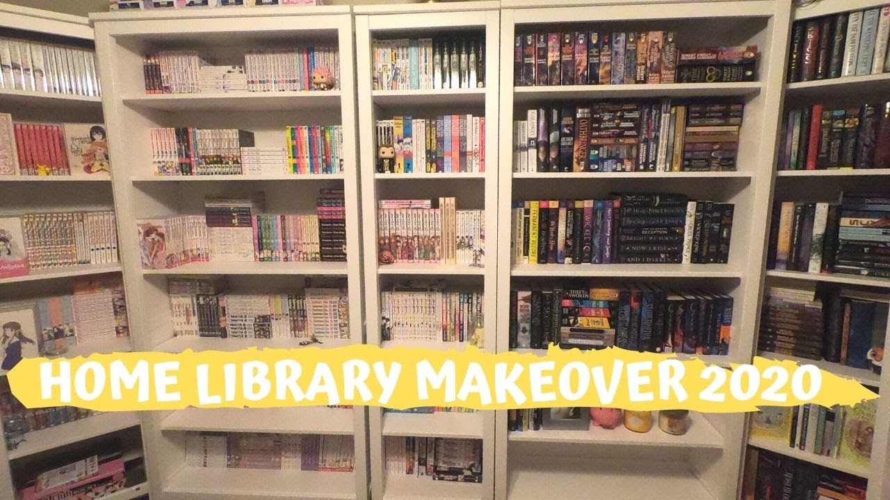 HOME LIBRARY MAKEOVER VLOG  Hemnes Ikea Shelves 