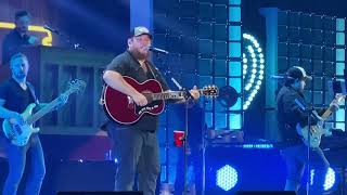 Luke Combs Performing When It Rains It Pours Live At Iheart Music Festival 2022