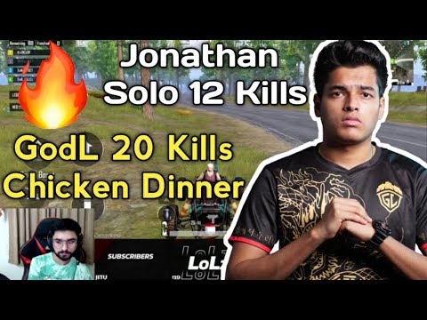 Lolzz Reaction on GodL 20 Kills Chicken Dinner🤫🔥 | Jonathan Solo 12 ...