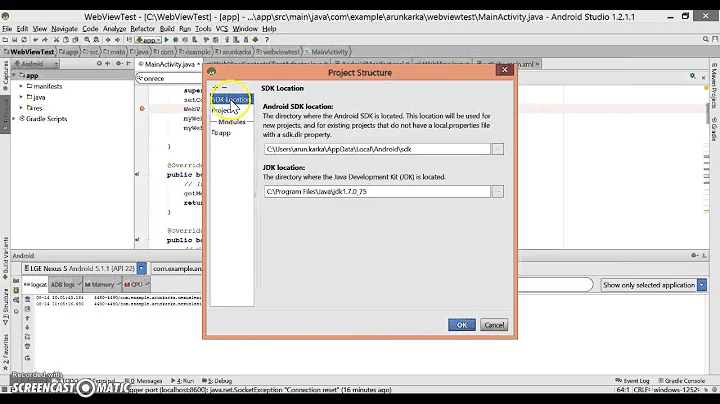 How to set Android SDK location and JDK location in your Android Studio?