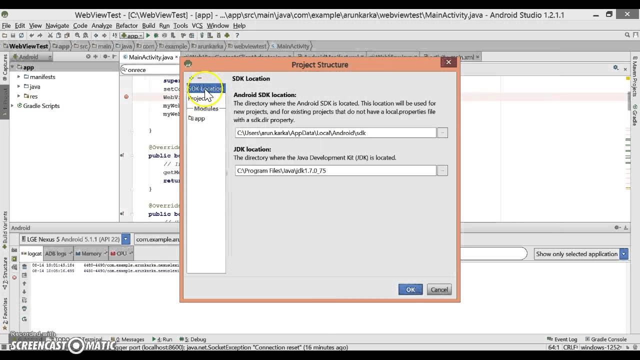 How To Set Android Sdk Location And Jdk Location In Your Android Studio?