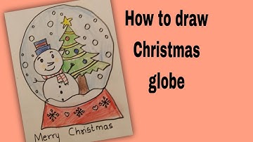 How to Draw a Christmas snow globe cute and easy