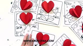 3D Valentine's Day coloring pages