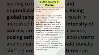 IELTS Speaking Band 8+ - How to Answer Weather Questions