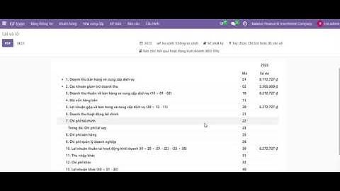 Hướng dẫn module kế toán - Báo cáo kết quả hoạt động kinh doanh (B02-DN) - Phần mềm ERP odoo