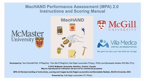 MacHAND Performance Assessment (MPA) 2.0 Instructions and Scoring Manual