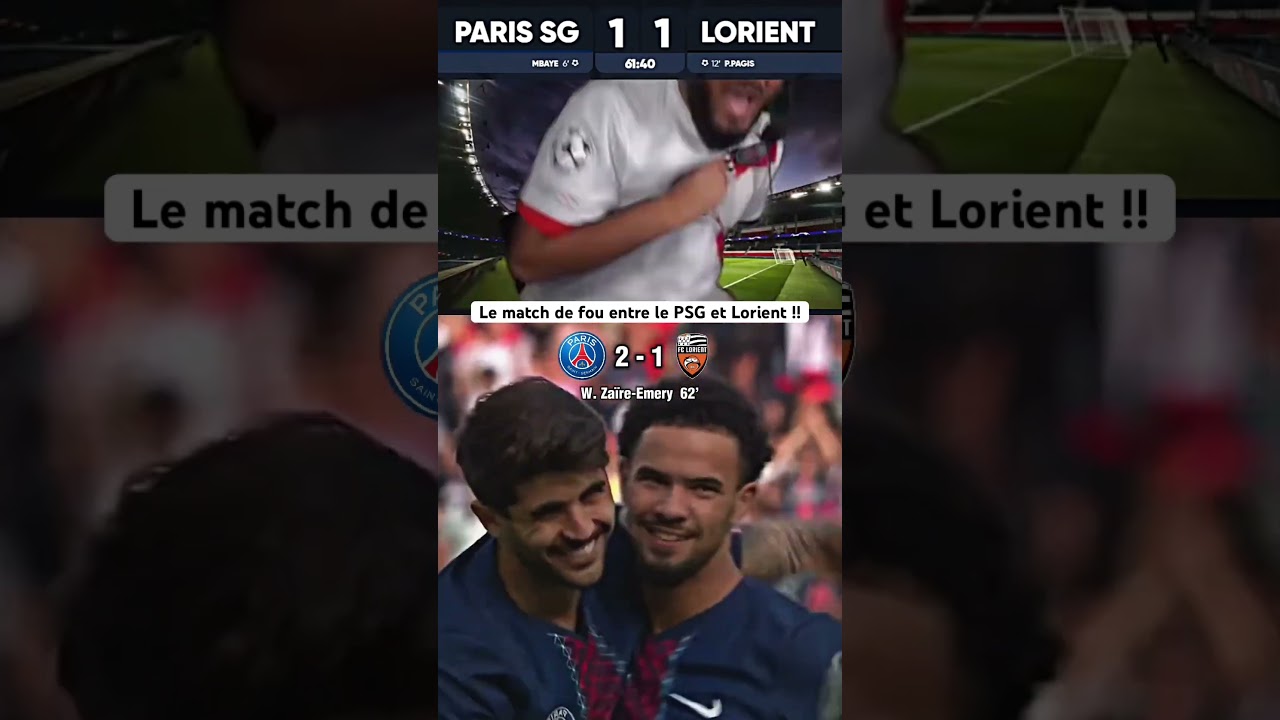 Le match de fou entre le PSG et Lorient !! #ligue1 #psg #lorient #immigreparisien