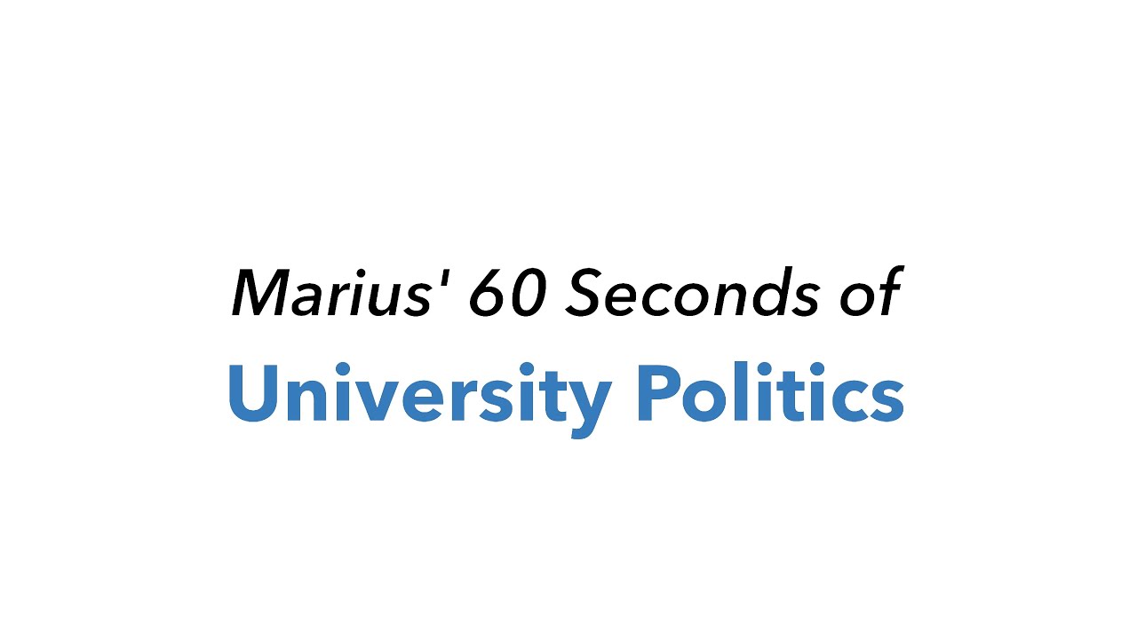 Marius' 60 Seconds of University Politics - 1st level of University Politics