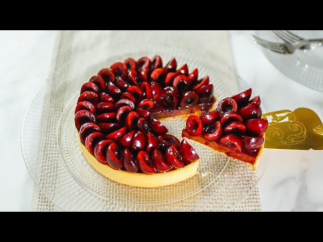 Cherry and Chocolate Tart Recipe - YouTube